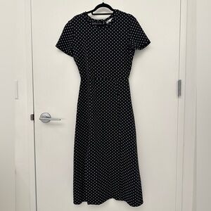 ZARA Navy maxi Polka Dot Dress